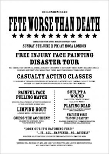 poster for Fete worse than death event